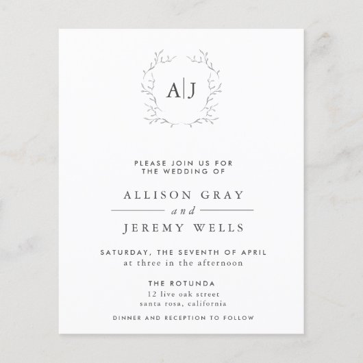 Floral Wedding Invitation Flyer (Voorkant)