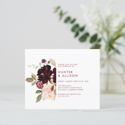 Floral Wedding Invitation Flyer (Staand voorkant)