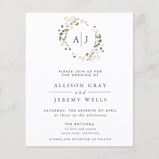 Floral Wedding Invitation Flyer (Voorkant)