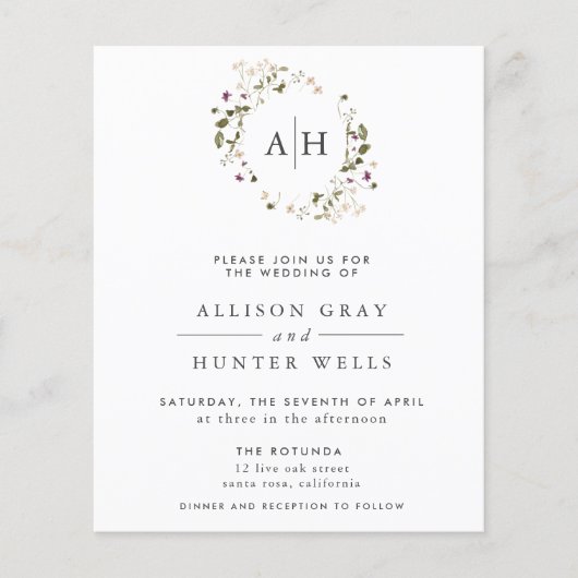 Floral Wedding Invitation Flyer (Voorkant)