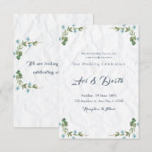 Floral Wedding Invitation Flyer Kaart (Voorkant / Achterkant)