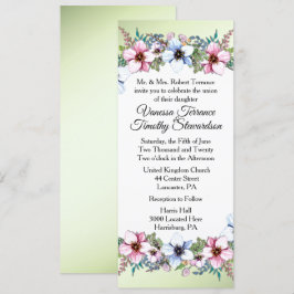 Floral Wedding Invitation Green Kaart