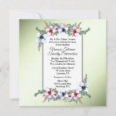 Floral Wedding Invitation Green Kaart (Voorkant)