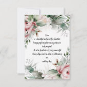 Floral Wedding Invitation Green Tones Kaart (Achterkant)