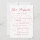 Floral Wedding Invitation Insert (Coral) Kaart (Achterkant)