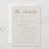 Floral Wedding Invitation Insert (natuurlijk) Kaart (Achterkant)