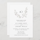 Floral Wedding Invitation Kaart (Voorkant / Achterkant)