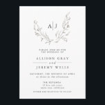 Floral Wedding Invitation Kaart<br><div class="desc">Dit tijdloze romantische ontwerp biedt een bloemenboeket met zachte kleuren en botanische accenten. Alle aspecten van dit ontwerp kunnen worden uitgegeven (doopvont,  tekstgrootte,  of bloemaccenten bewogen/verwijderd) om uw behoeften te passen. Neem contact met me op als je hulp nodig hebt bij dit ontwerp.</div>