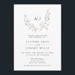 Floral Wedding Invitation Kaart<br><div class="desc">Dit tijdloze romantische ontwerp biedt een bloemenboeket met zachte kleuren en botanische accenten. Alle aspecten van dit ontwerp kunnen worden uitgegeven (doopvont,  tekstgrootte,  of bloemaccenten bewogen/verwijderd) om uw behoeften te passen. Neem contact met me op als je hulp nodig hebt bij dit ontwerp.</div>