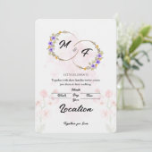 Floral Wedding Invitation Kaart (Staand voorkant)