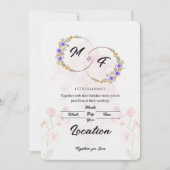 Floral Wedding Invitation Kaart (Voorkant)