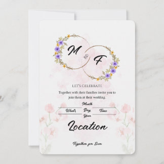 Floral Wedding Invitation Kaart