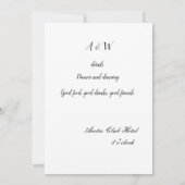 Floral Wedding Invitation Kaart (Achterkant)