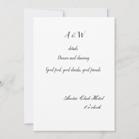 Floral Wedding Invitation Kaart (Achterkant)