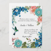 Floral Wedding Invitation Kaart (Voorkant / Achterkant)
