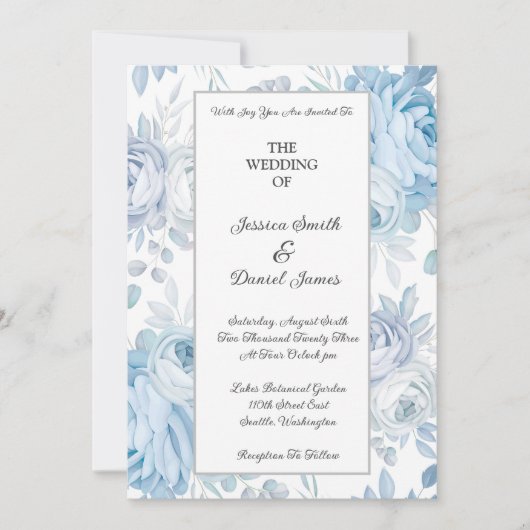 Floral Wedding Invitation Kaart (Voorkant)