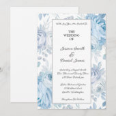 Floral Wedding Invitation Kaart (Voorkant / Achterkant)