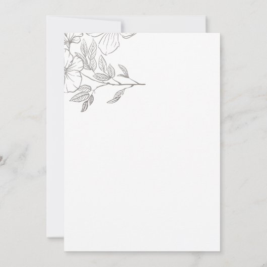 Floral Wedding Invitation Kaart (Achterkant)