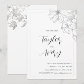 Floral Wedding Invitation Kaart (Voorkant / Achterkant)
