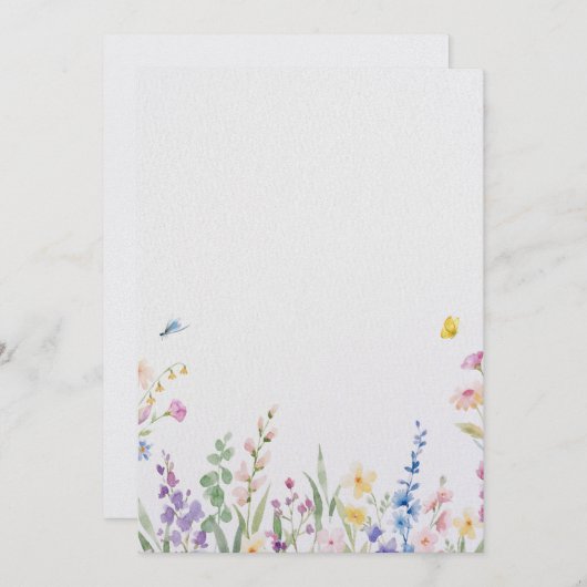 Floral Wedding Invitation Kaart (Voorkant / Achterkant)