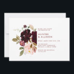Floral Wedding Invitation Kaart<br><div class="desc">Moderne uitnodigingen. Bewerken om aan uw behoeften te voldoen. Kaarten moeten afzonderlijk worden aangeschaft. Dit ontwerp wordt aangeboden op een dikker karton met enveloppen. Stuur me alsjeblieft een bericht voor de link.</div>