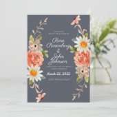 Floral Wedding Invitation Kaart (Staand voorkant)