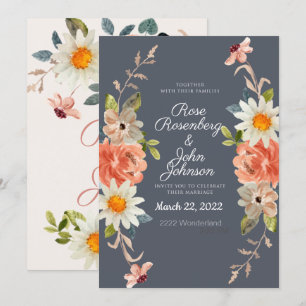 Floral Wedding Invitation Kaart
