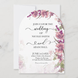 Floral Wedding Invitation Kaart