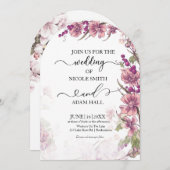 Floral Wedding Invitation Kaart (Voorkant / Achterkant)