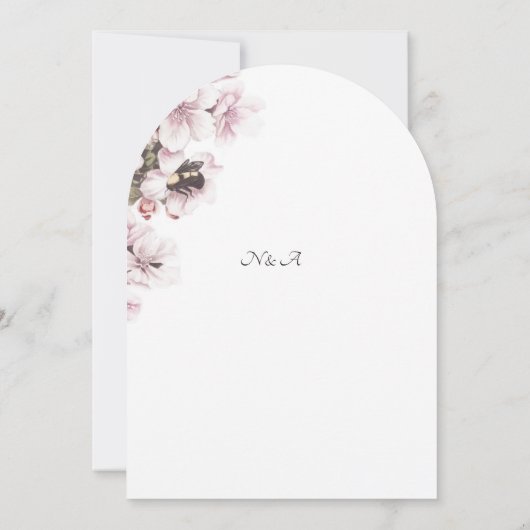 Floral Wedding Invitation Kaart (Achterkant)