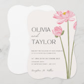 Floral Wedding Invitation Kaart (Voorkant / Achterkant)