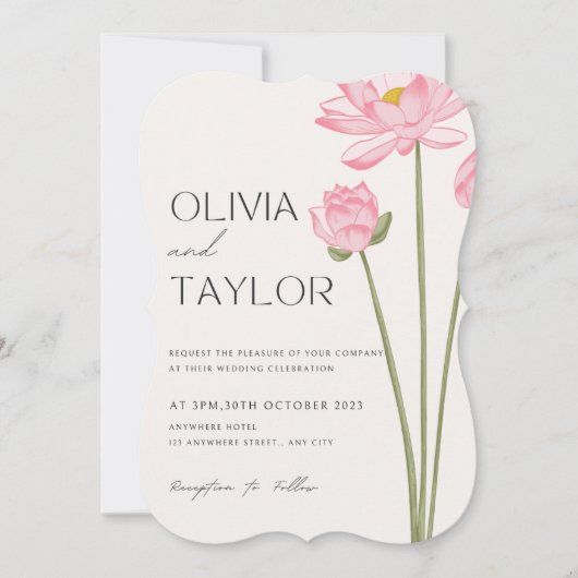 Floral Wedding Invitation Kaart (Voorkant)