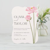 Floral Wedding Invitation Kaart (Staand voorkant)