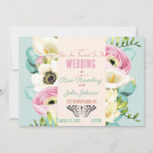 Floral Wedding Invitation Kaart (Voorkant)