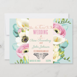 Floral Wedding Invitation Kaart