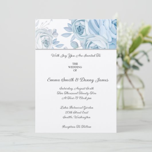 Floral Wedding Invitation Kaart (Staand voorkant)