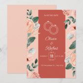 Floral wedding invitation  kaart (Voorkant / Achterkant)
