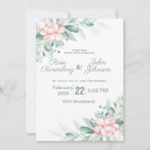 Floral Wedding Invitation Kaart (Voorkant)
