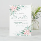 Floral Wedding Invitation Kaart (Staand voorkant)