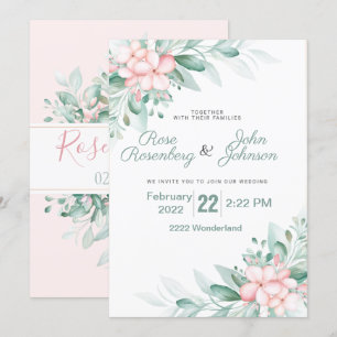 Floral Wedding Invitation Kaart