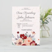Floral Wedding Invitation Kaart (Staand voorkant)