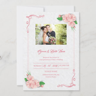 Floral Wedding Invitation Kaart