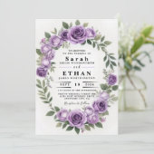 Floral Wedding Invitation Kaart (Staand voorkant)