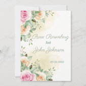 Floral Wedding Invitation Kaart (Achterkant)