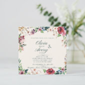 Floral Wedding Invitation Kaart (Staand voorkant)