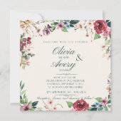Floral Wedding Invitation Kaart (Voorkant)