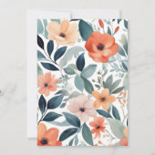 Floral Wedding Invitation Kaart (Achterkant)