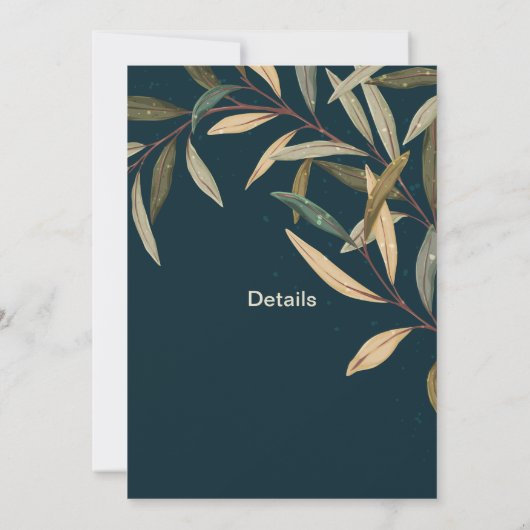 Floral Wedding Invitation Kaart (Achterkant)