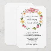 Floral Wedding Invitation Kaart (Voorkant / Achterkant)