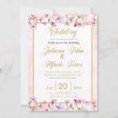 Floral Wedding Invitation Kaart (Voorkant)